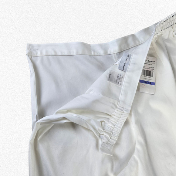 Alfred Dunner White Monte Carlo Classic Stretch Minimal Straight Pants Size 18 - Picture 7 of 8